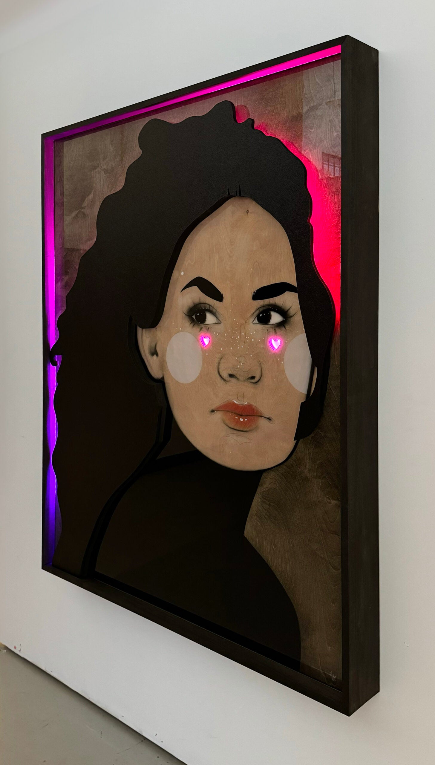 Vibrant mixed-media painting titled 'Electric Love' featuring dynamic brushwork and bold colors by New Mexico artist St. Jame.