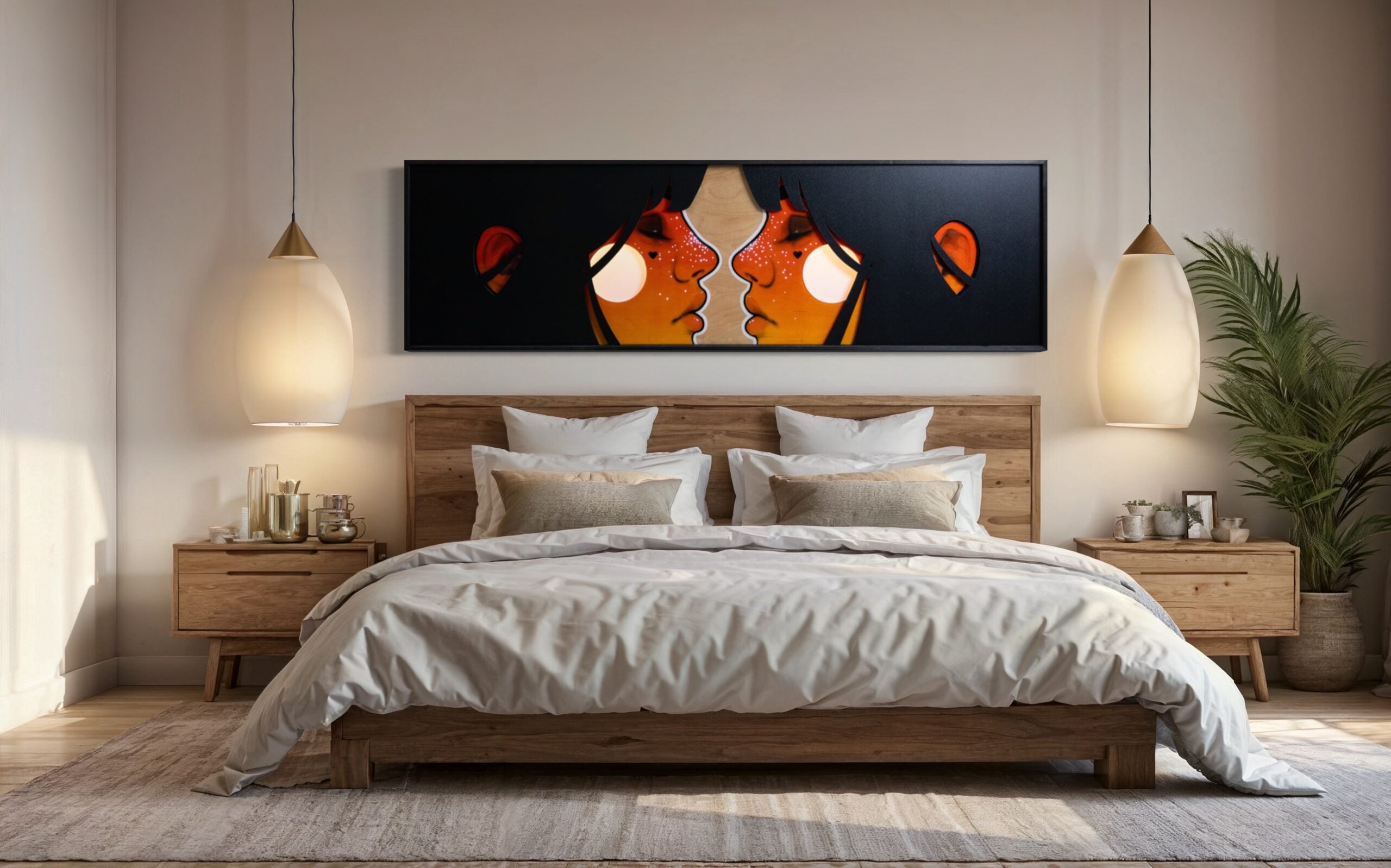 Dynamic painting titled 'Lightning Strikes' capturing the energy of a desert storm with bold strokes by St. Jame.