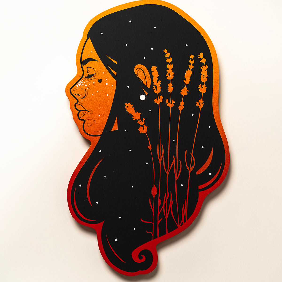 Miniature artwork titled 'Mini #6' with dynamic brushwork and contrasting colors by St. Jame.