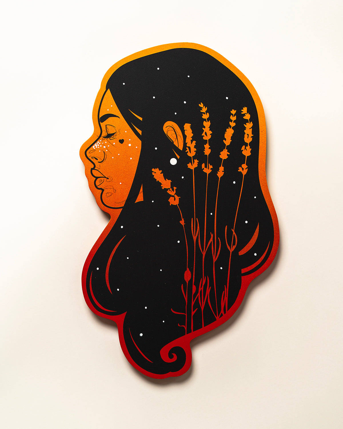 Miniature artwork titled 'Mini #6' with dynamic brushwork and contrasting colors by St. Jame.