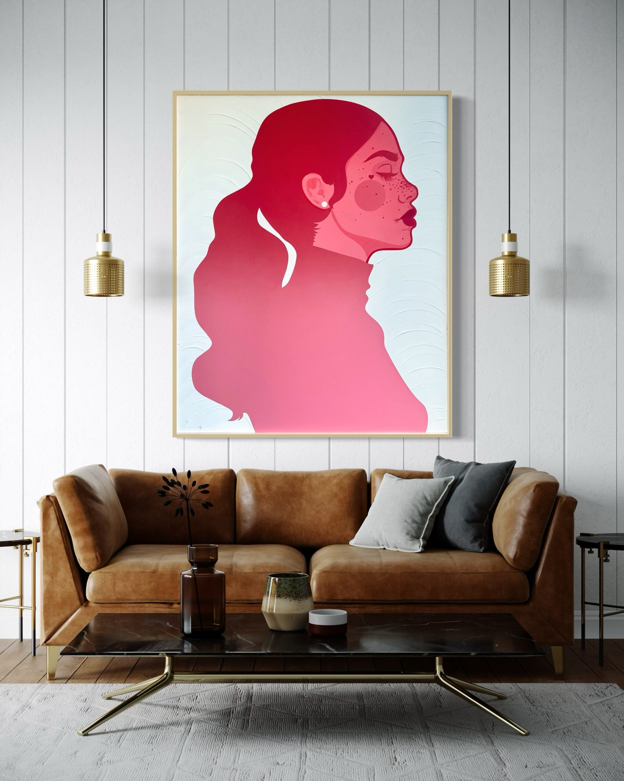 Expressive artwork titled 'Pink Pony Club' featuring dynamic brushwork and pastel tones by St. Jame.