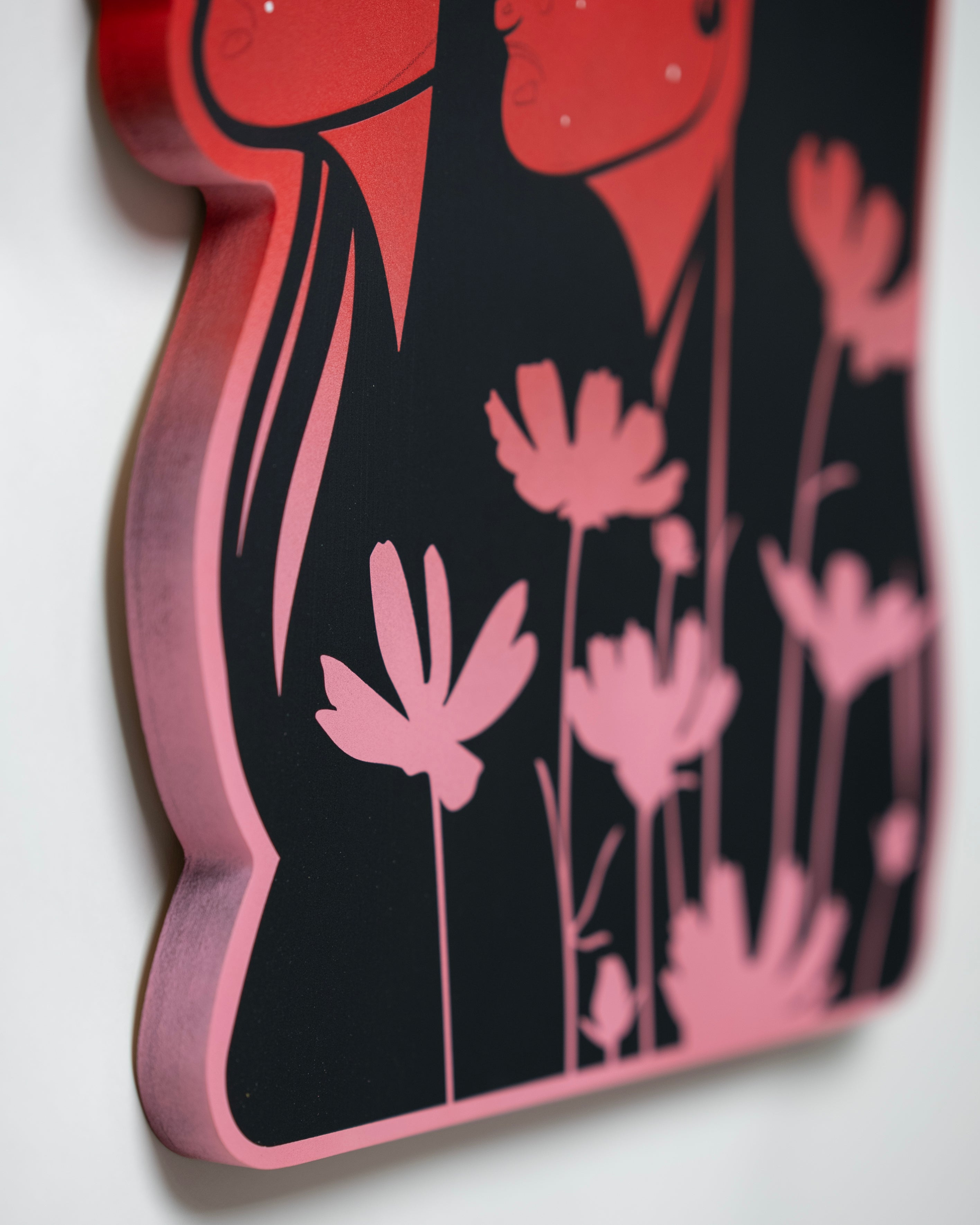 Contemporary artwork titled 'Maxi 7' featuring bold brushwork and intricate details, crafted with acrylic and pencil on MDF by New Mexico artist St. Jame.