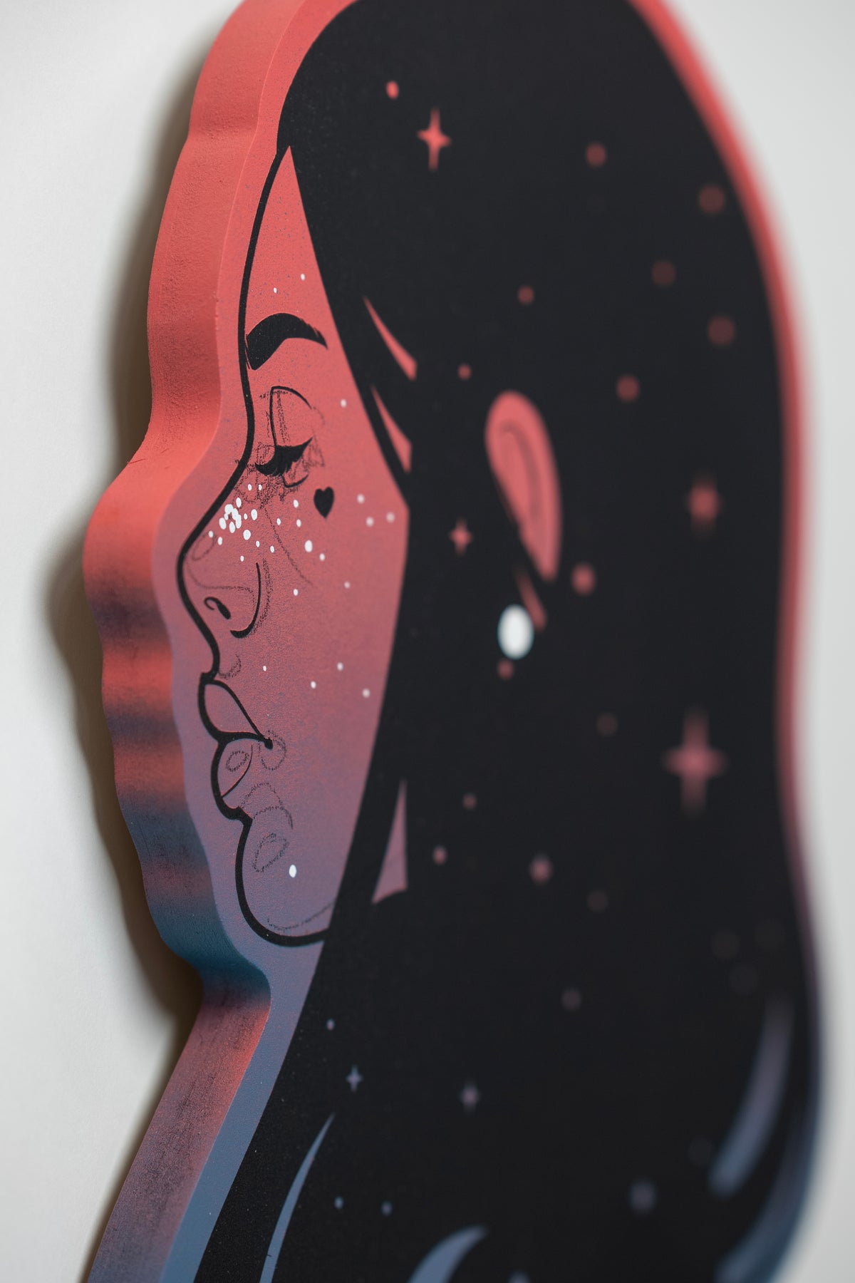 Miniature painting titled 'Mini #7' featuring abstract forms and a vibrant color scheme by St. Jame