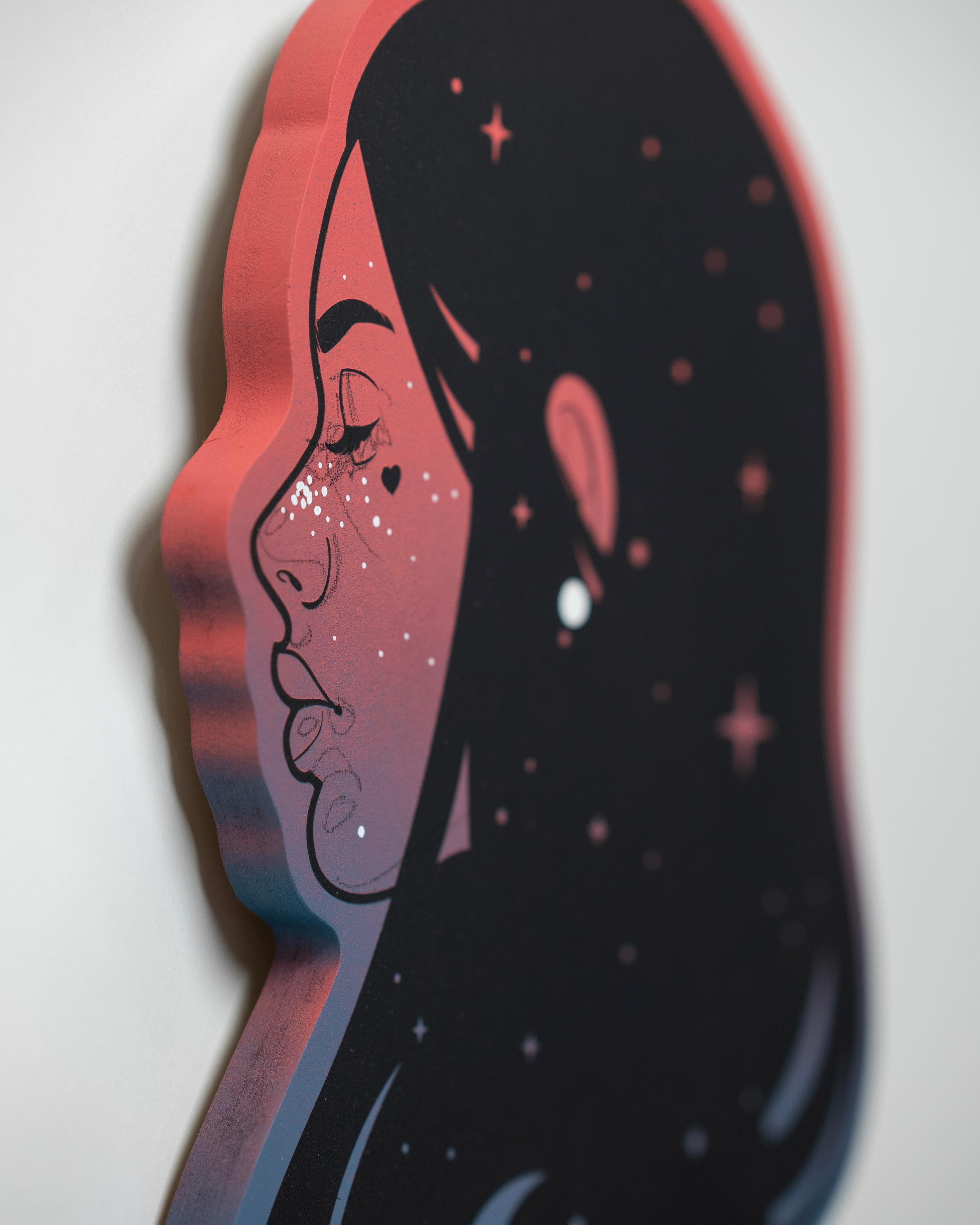 Miniature painting titled 'Mini #7' featuring abstract forms and a vibrant color scheme by St. Jame