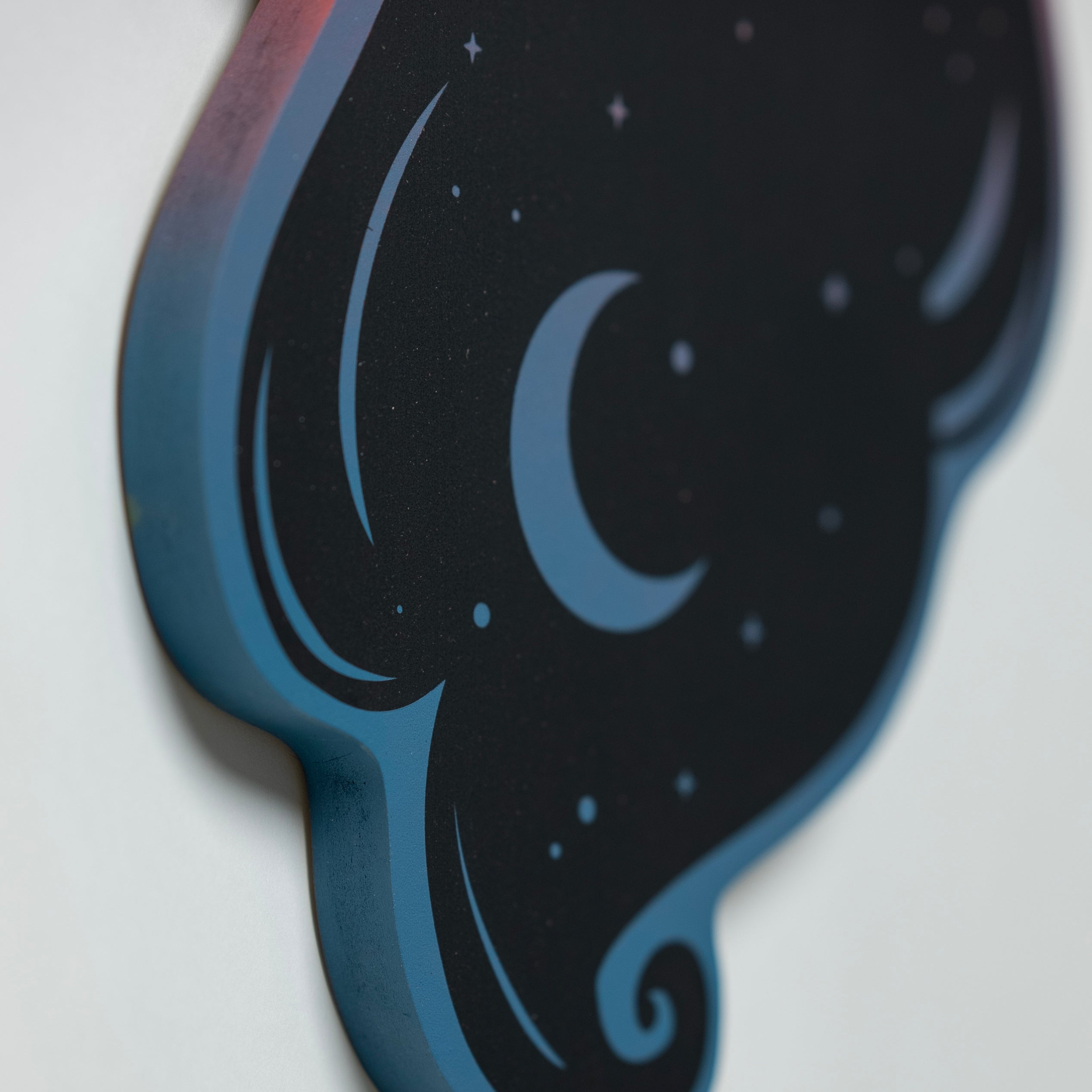 Miniature painting titled 'Mini #7' featuring abstract forms and a vibrant color scheme by St. Jame